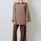 Felpa oversize in cotone con collo in eco pelliccia e mezza zip