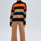 Maglia tunica oversize a righe con collo alto
