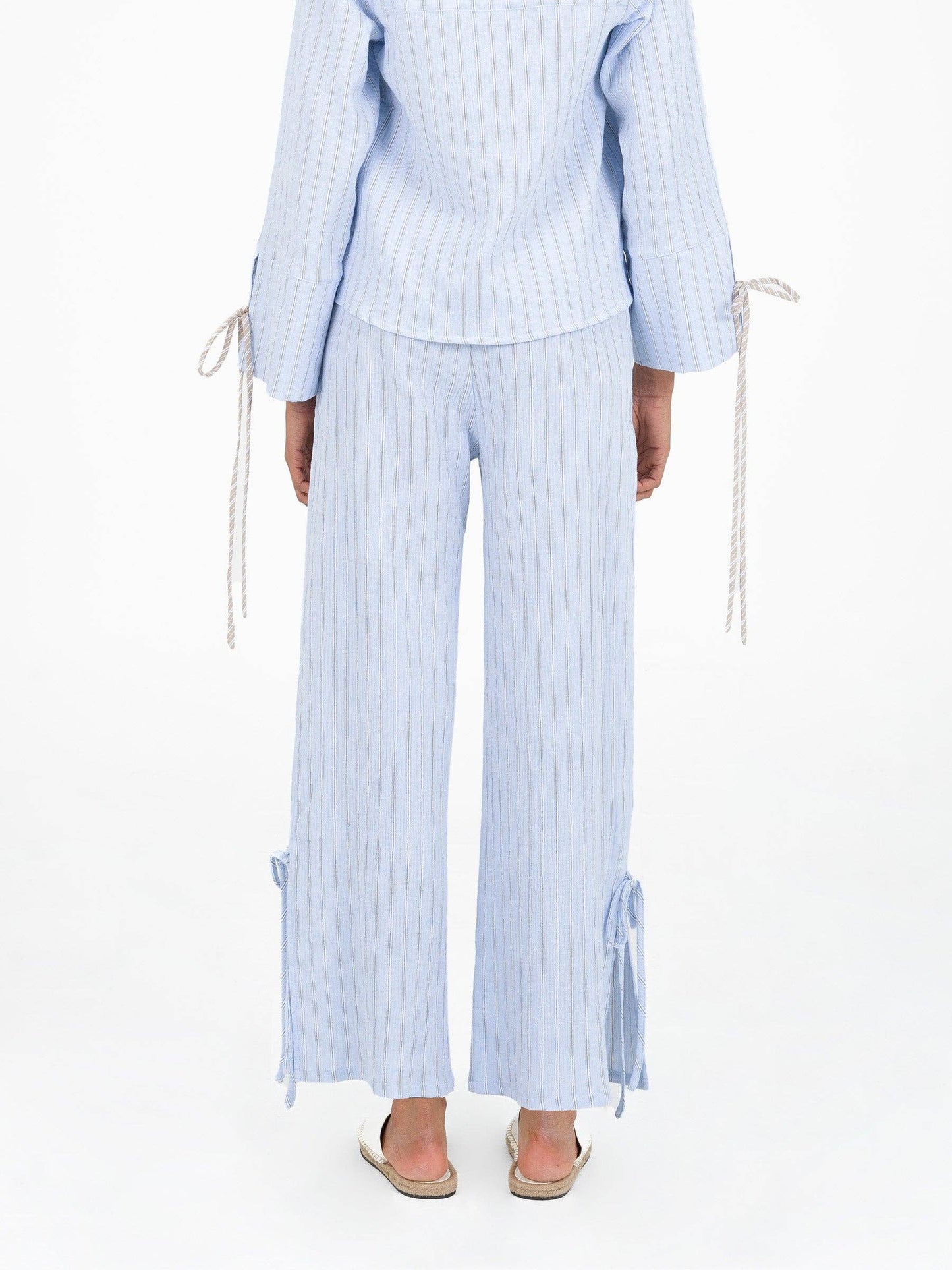 Pantaloni a Righe Blu Skyline