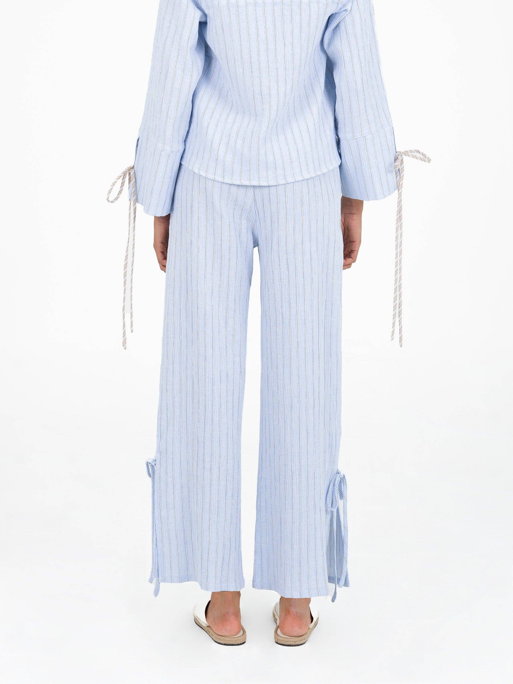 Pantaloni a Righe Blu Skyline