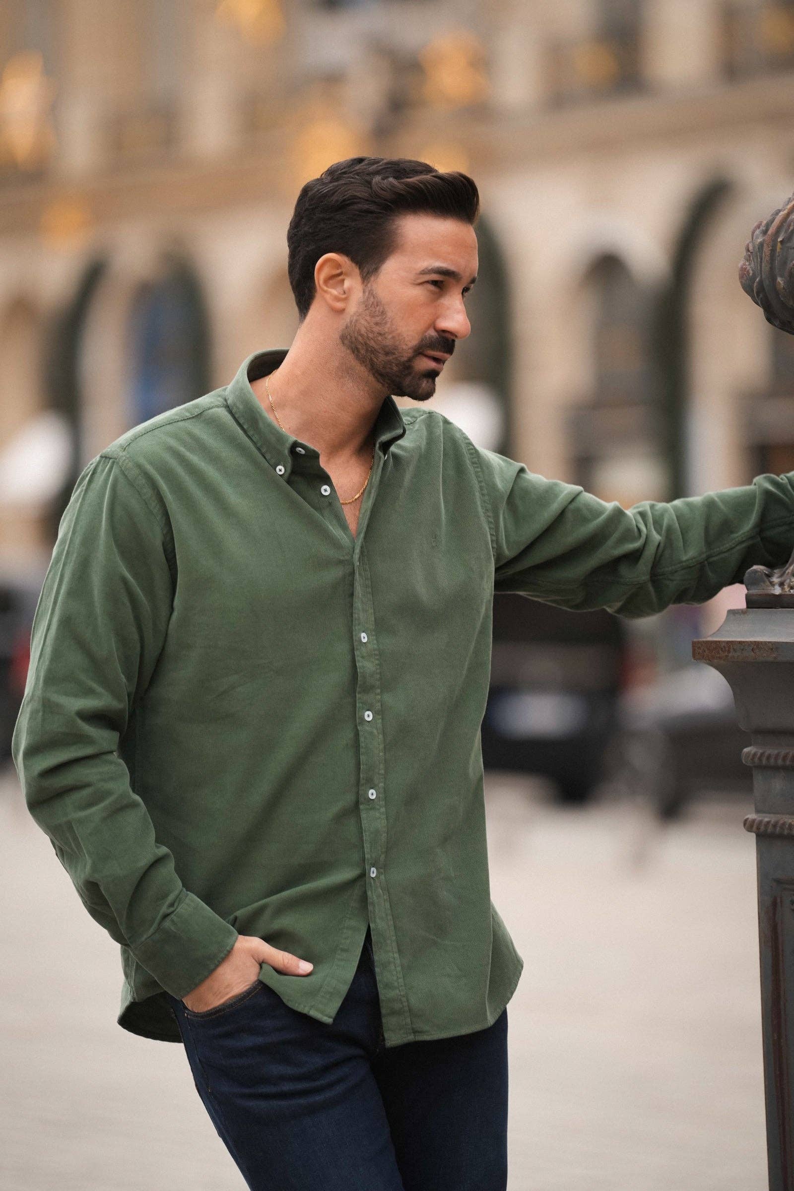 Camicia in bombazine di cotone