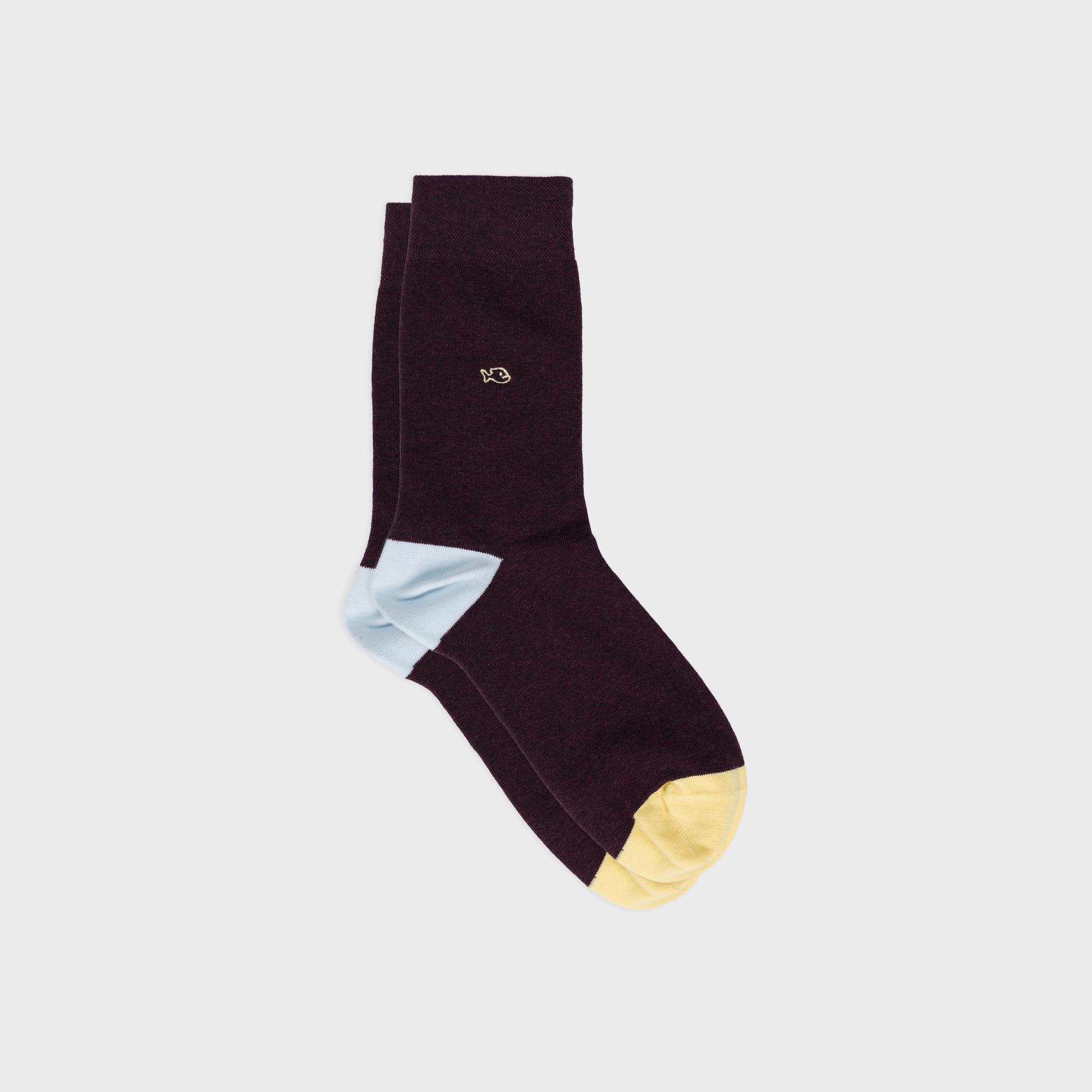 Calzini in cotone pettinato tinta unita bordeaux mélange