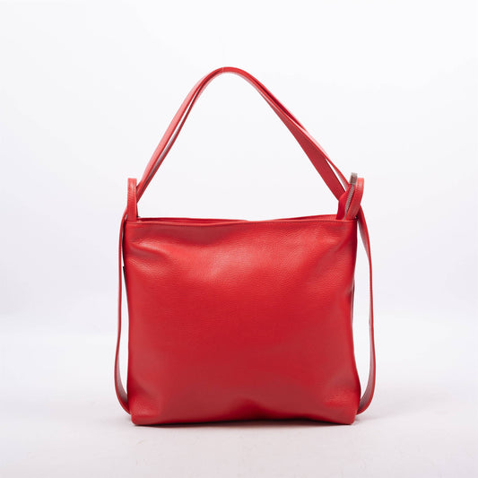 Borsa in pelle convertibile a spalla e zaino