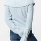 Maglione in maglia con maxi collo a scialle