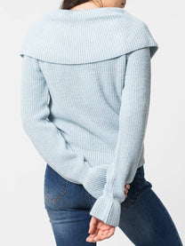 Maglione in maglia con maxi collo a scialle
