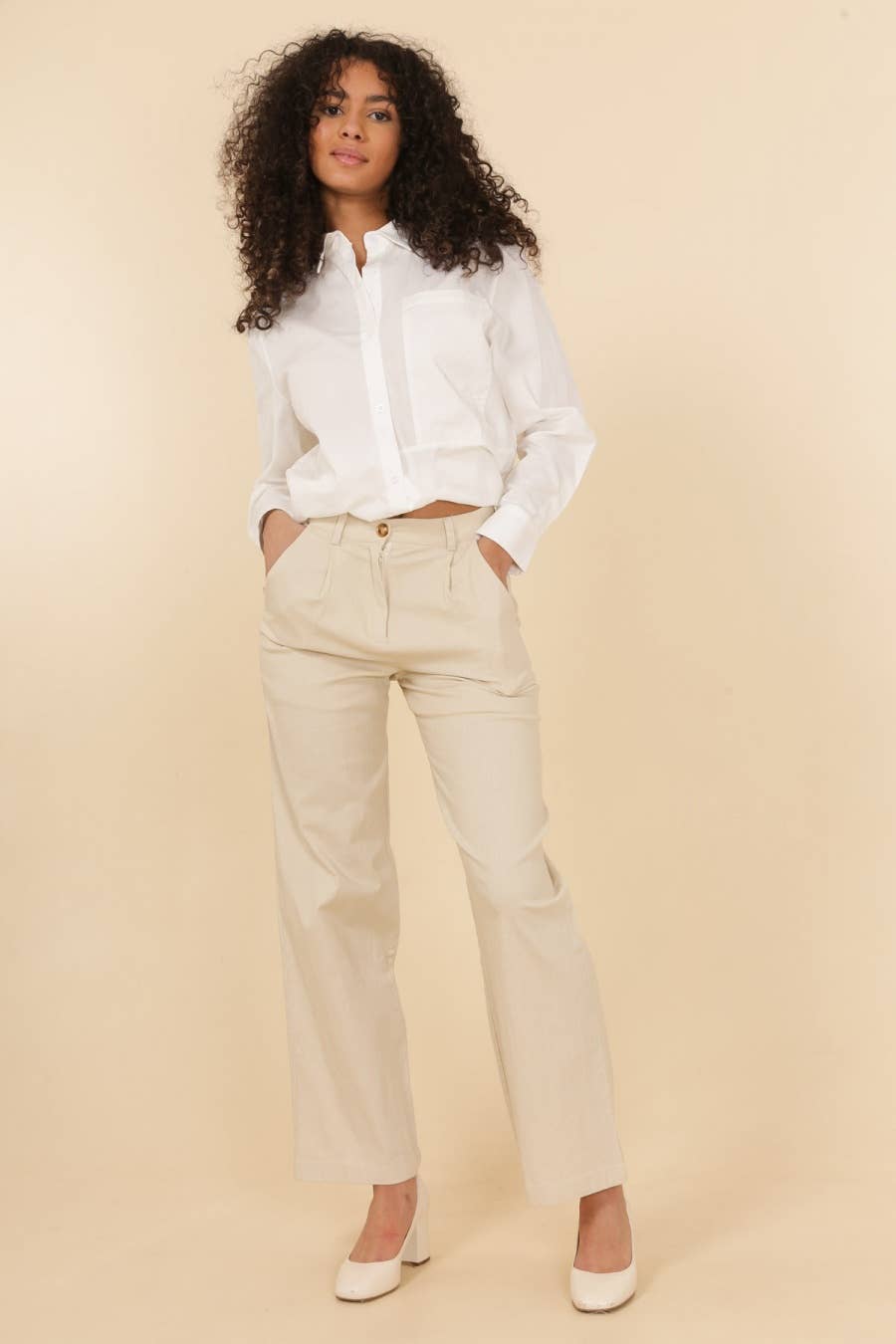 Pantaloni Palma fluidi beige