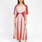 Abito midi Oren arancione con scollo a V