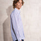 Camicia a righe multicolor da uomo in cotone e poliestere