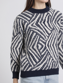 Pullover jacquard girocollo