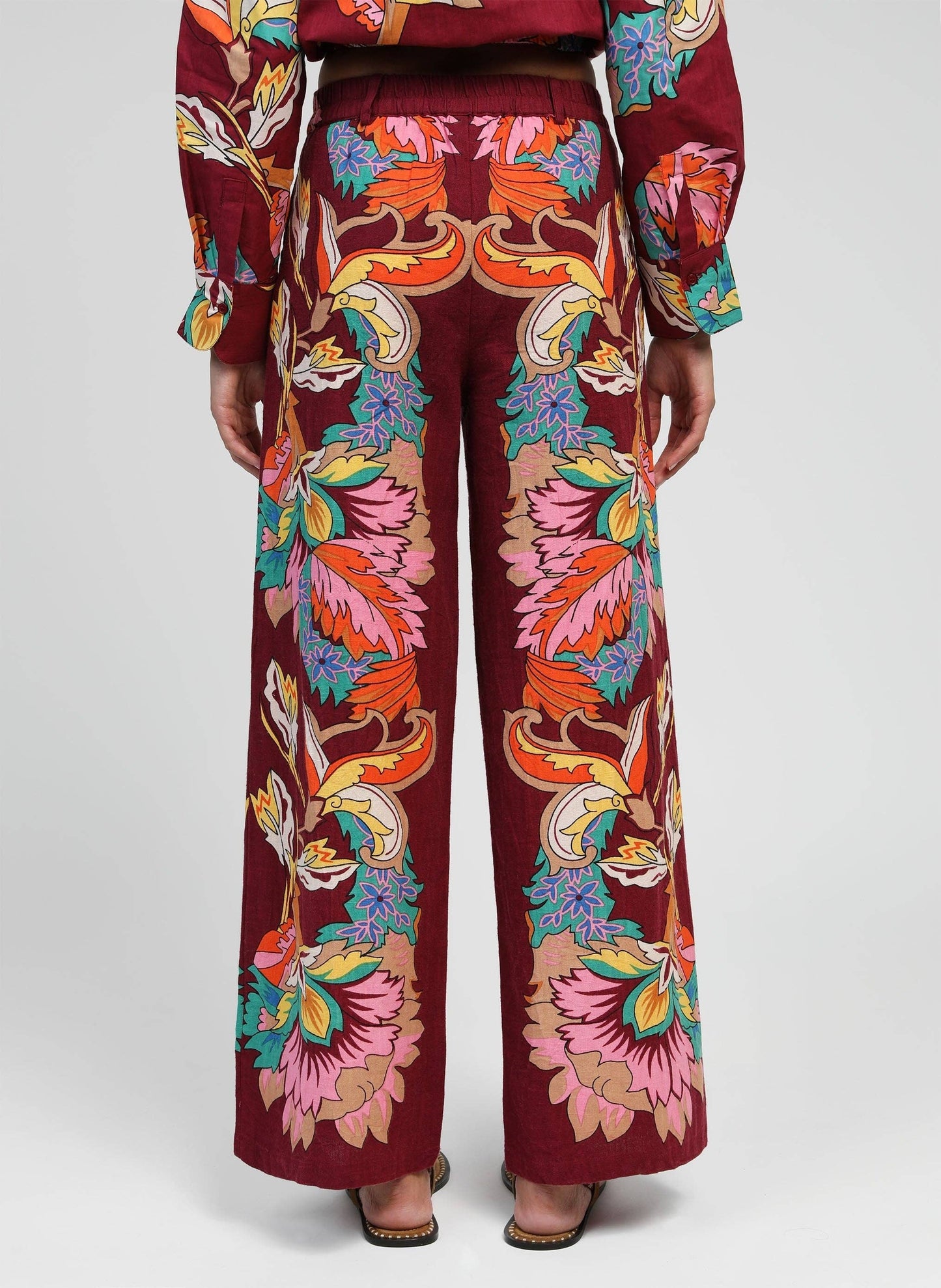 Pantaloni Rossy a vita alta con stampa Pachina Cherry