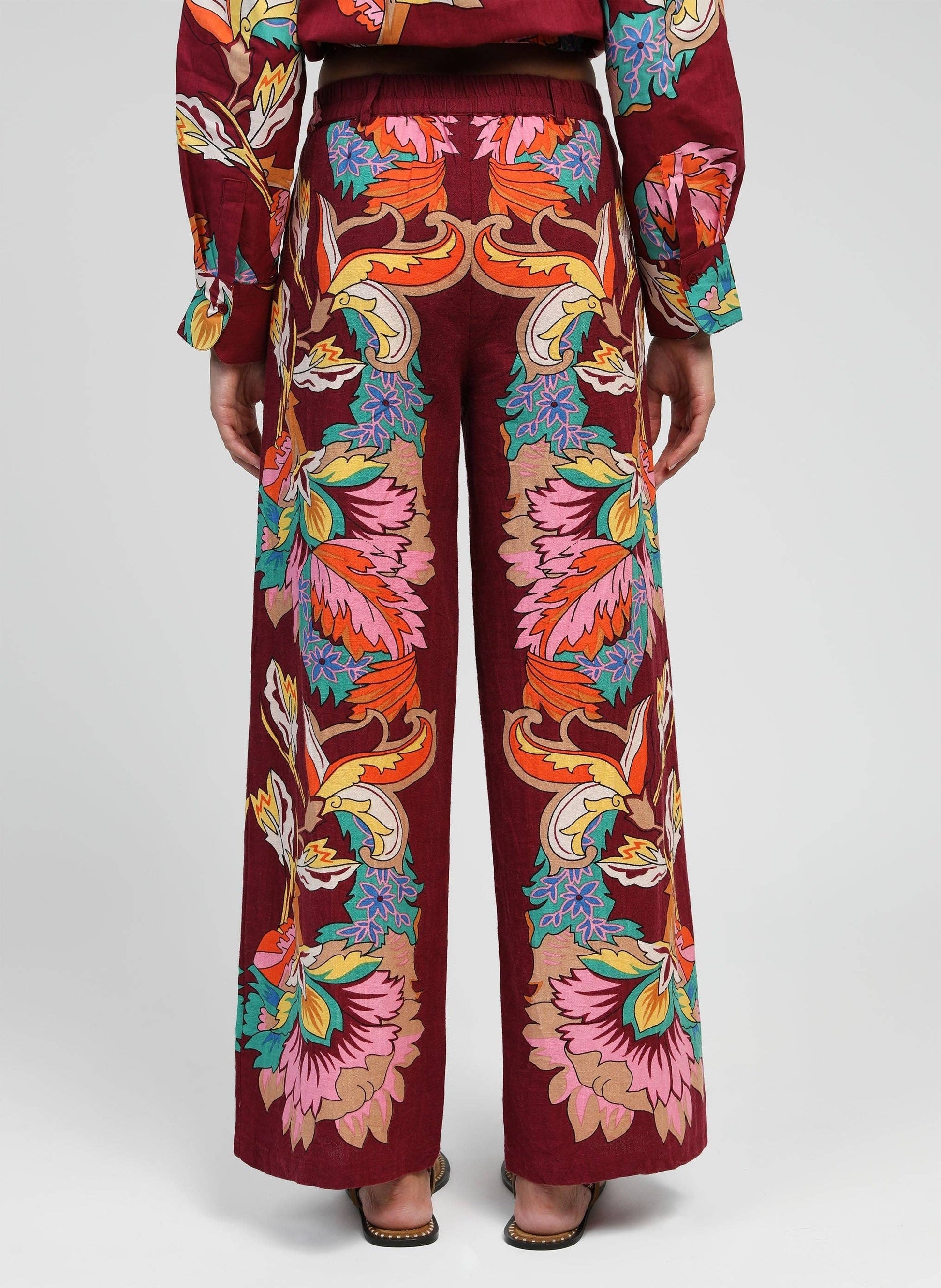 Pantaloni Rossy a vita alta con stampa Pachina Cherry