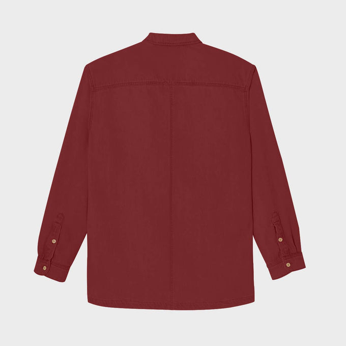 Sovracamicia in denim bordeaux