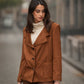 Cappotto effetto scamosciato con tasche frontali