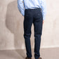 Pantaloni sartoriali a quadri in cotone blu navy