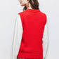Gilet in maglia strutturata a trecce rosso