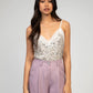 Canotta Adonisa con paillettes e scollo a V