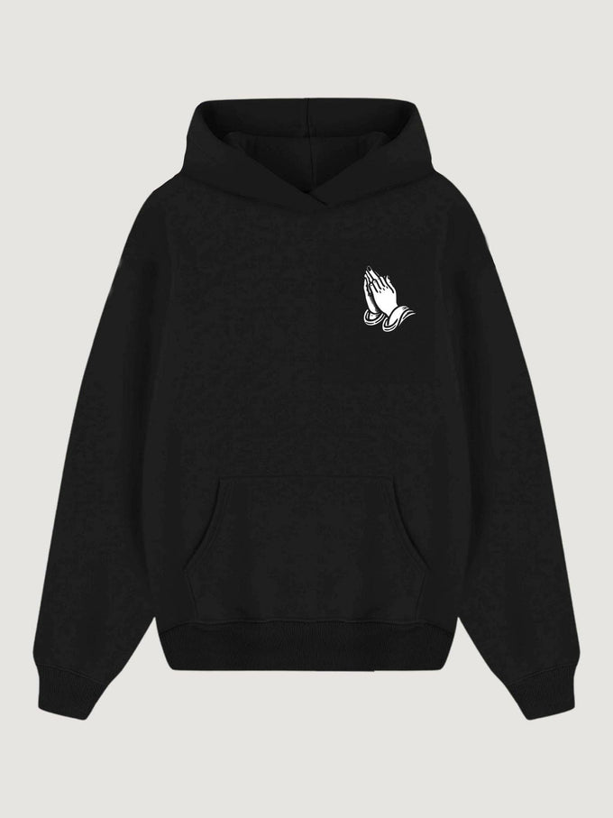 Felpa unisex Bendita Locura II nera con cappuccio