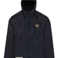 Giacca impermeabile unisex oversize nera con ricamo tigre