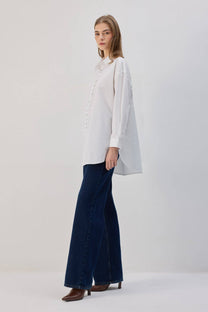 Camicia oversize con lacci frontali