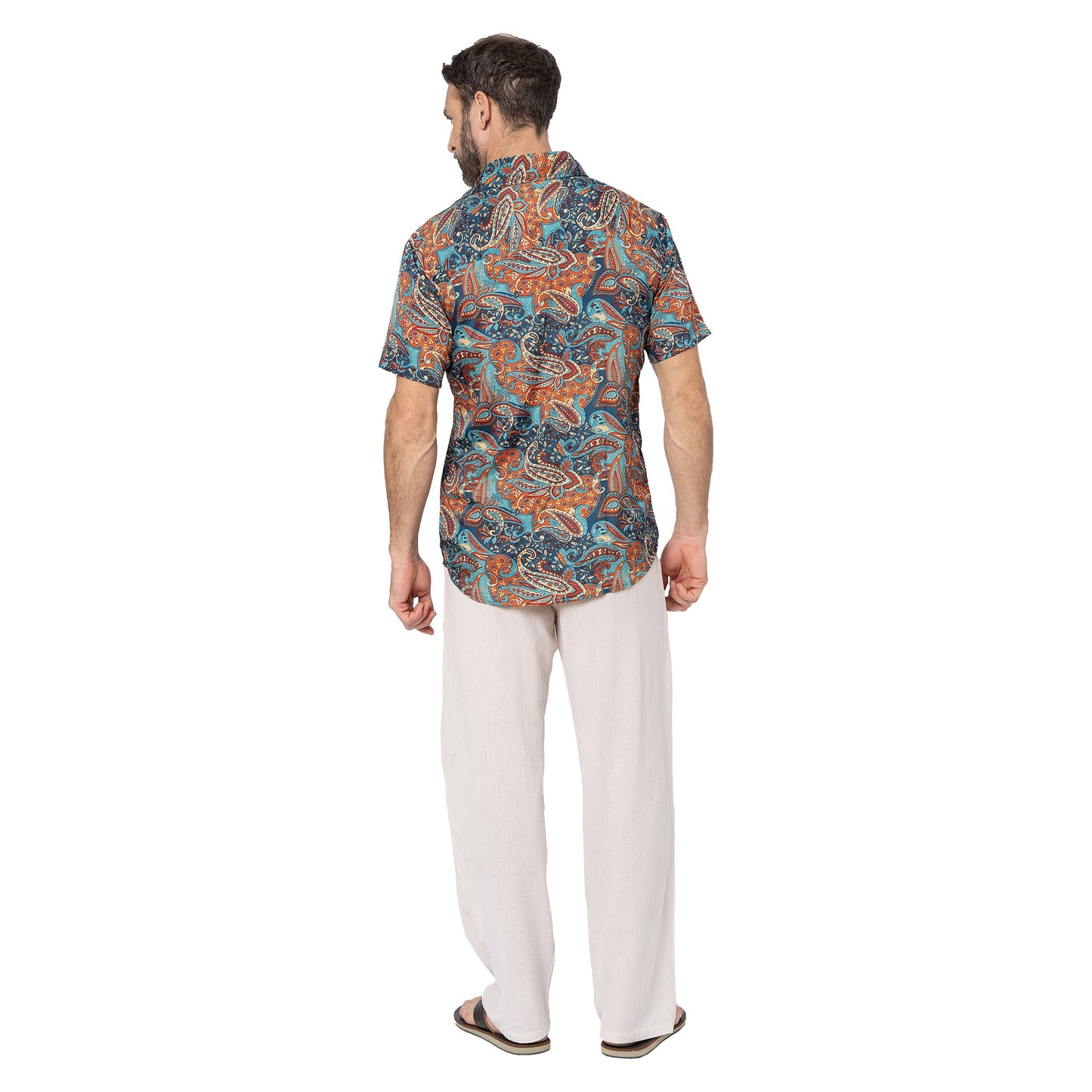 Camicia estiva a maniche corte fantasia paisley