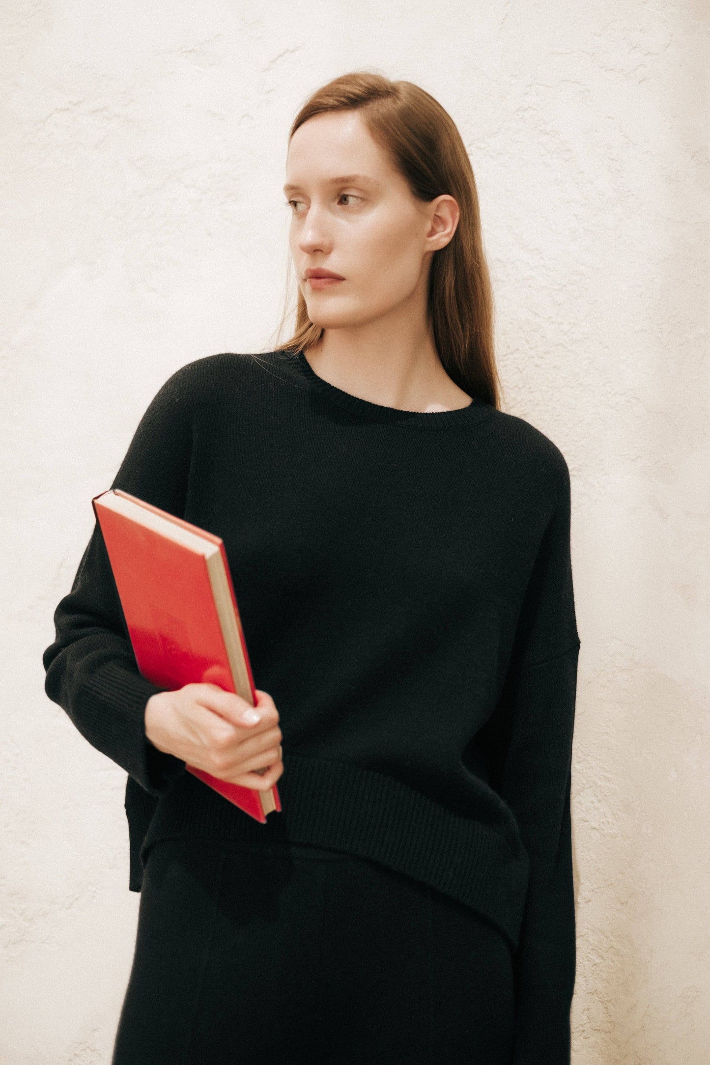 Maglione girocollo rilassato in misto cashmere