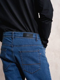 Jeans uomo in denim elasticizzato