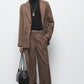 Blazer in velluto a coste con cintura