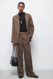 Blazer in velluto a coste con cintura