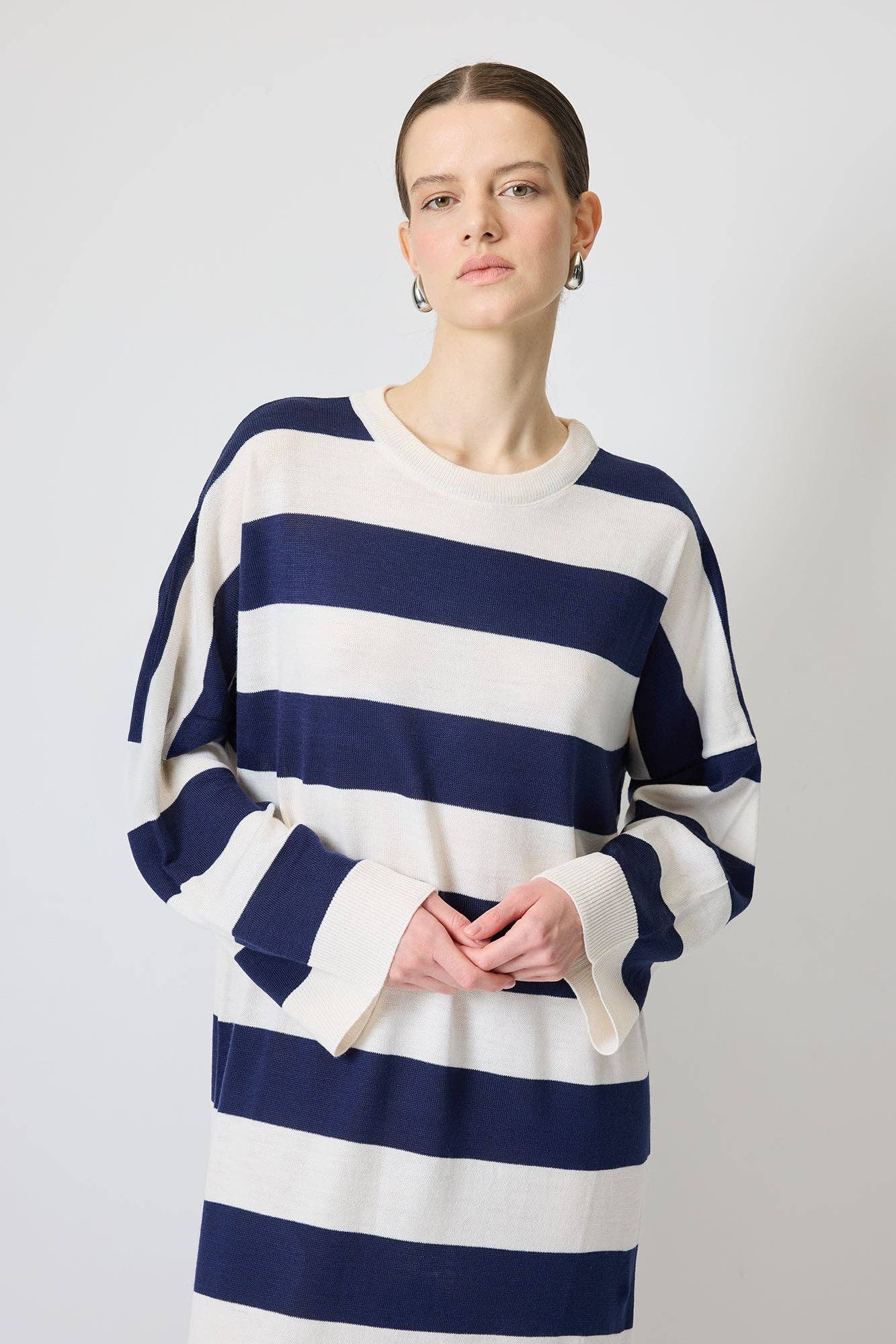 Abito in maglia a righe maxi