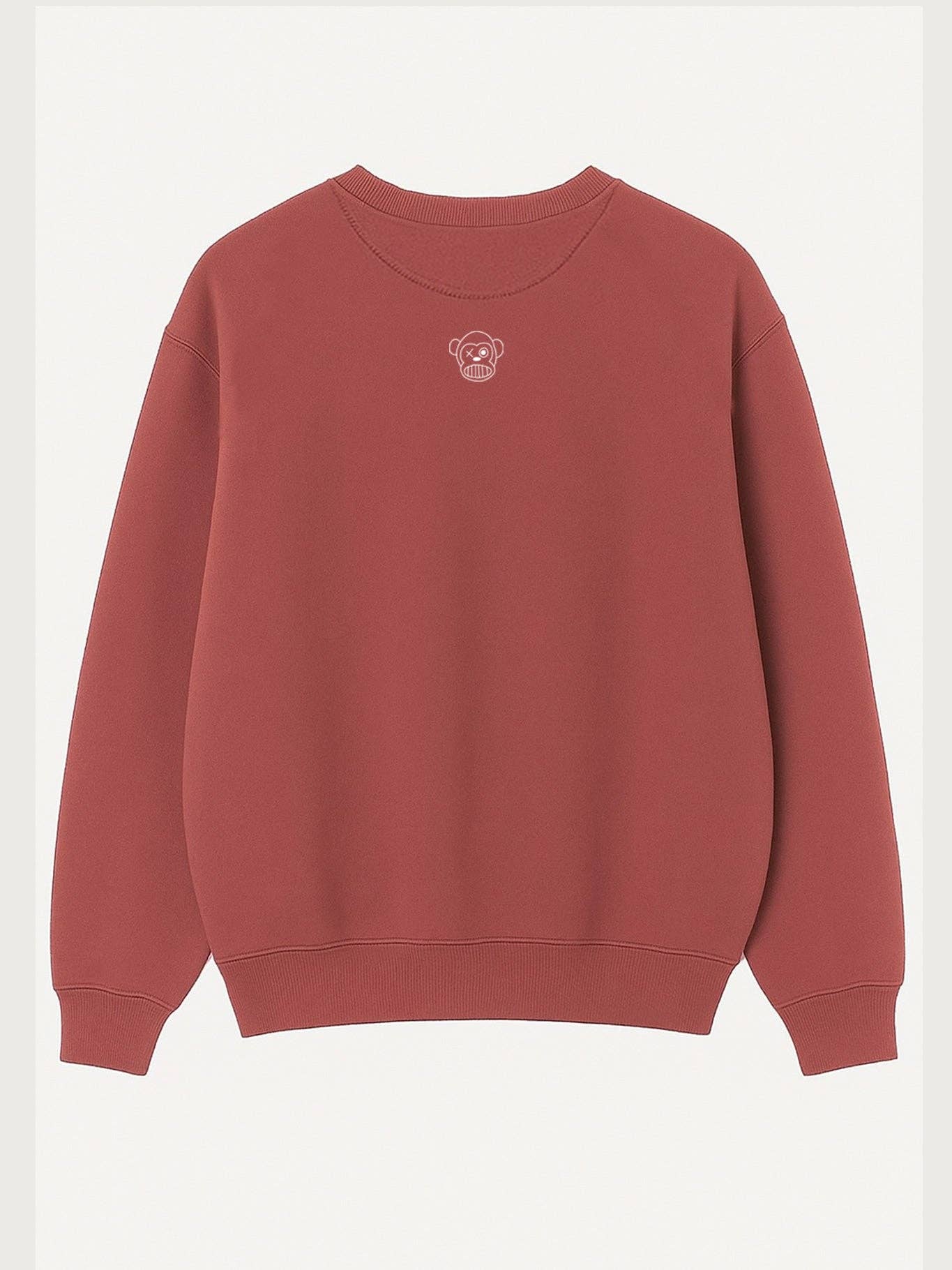 Felpa unisex oversize Bendita Locura ricamata color wine