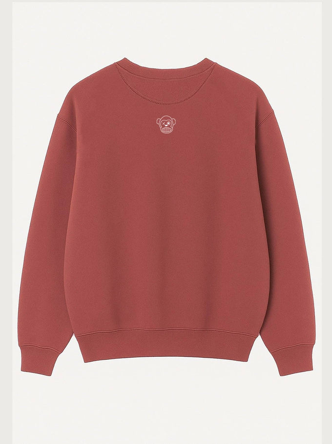 Felpa unisex oversize Bendita Locura ricamata color wine
