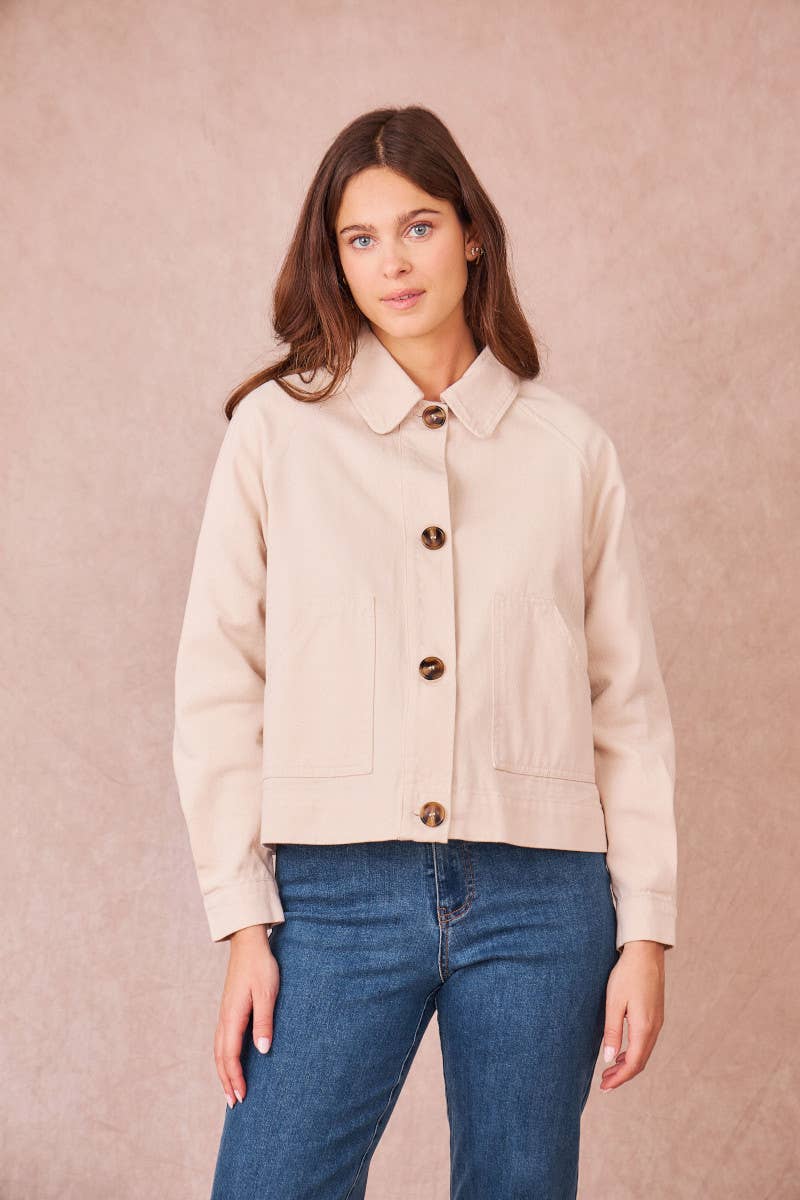 Giacca corta Versailles in gabardine di cotone