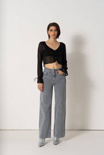 Jeans a Vita Alta Wide Leg Celestin