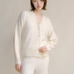 Cardigan a coste in misto cashmere minimal