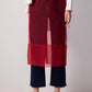 Gonna midi in organza trasparente rossa