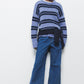 Maglione a righe in maglia