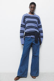 Maglione a righe in maglia