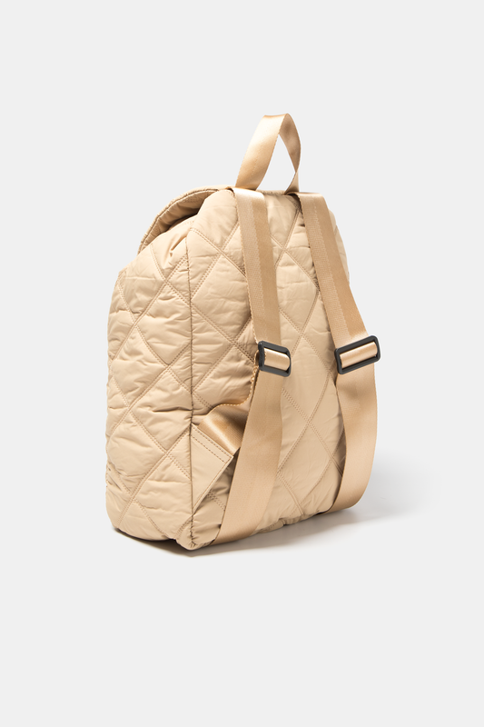 Zaino trapuntato con coulisse e patta con fibbia