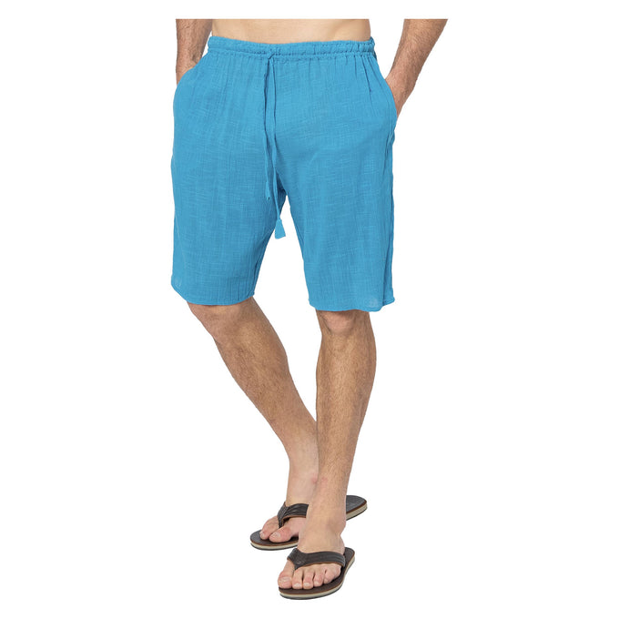 Pantaloncini estivi in cotone con vita elasticizzata e coulisse