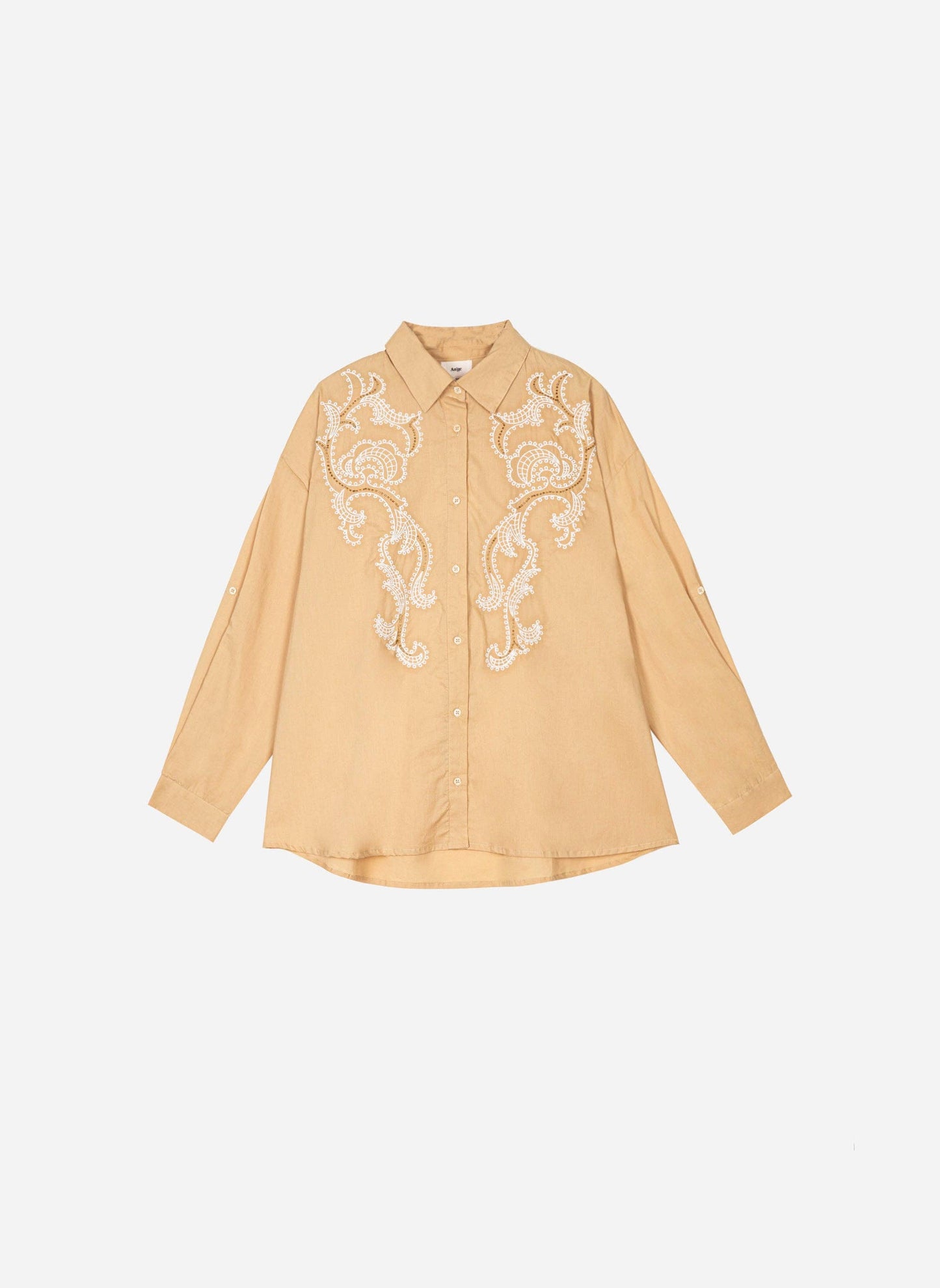 Camicia Symonet beige ricamata