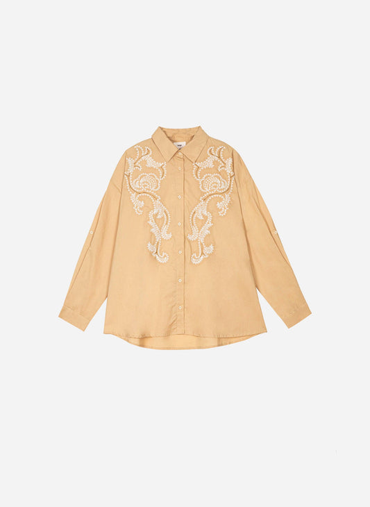 Camicia Symonet beige ricamata
