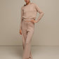 Felpa in maglia con cappuccio da donna
