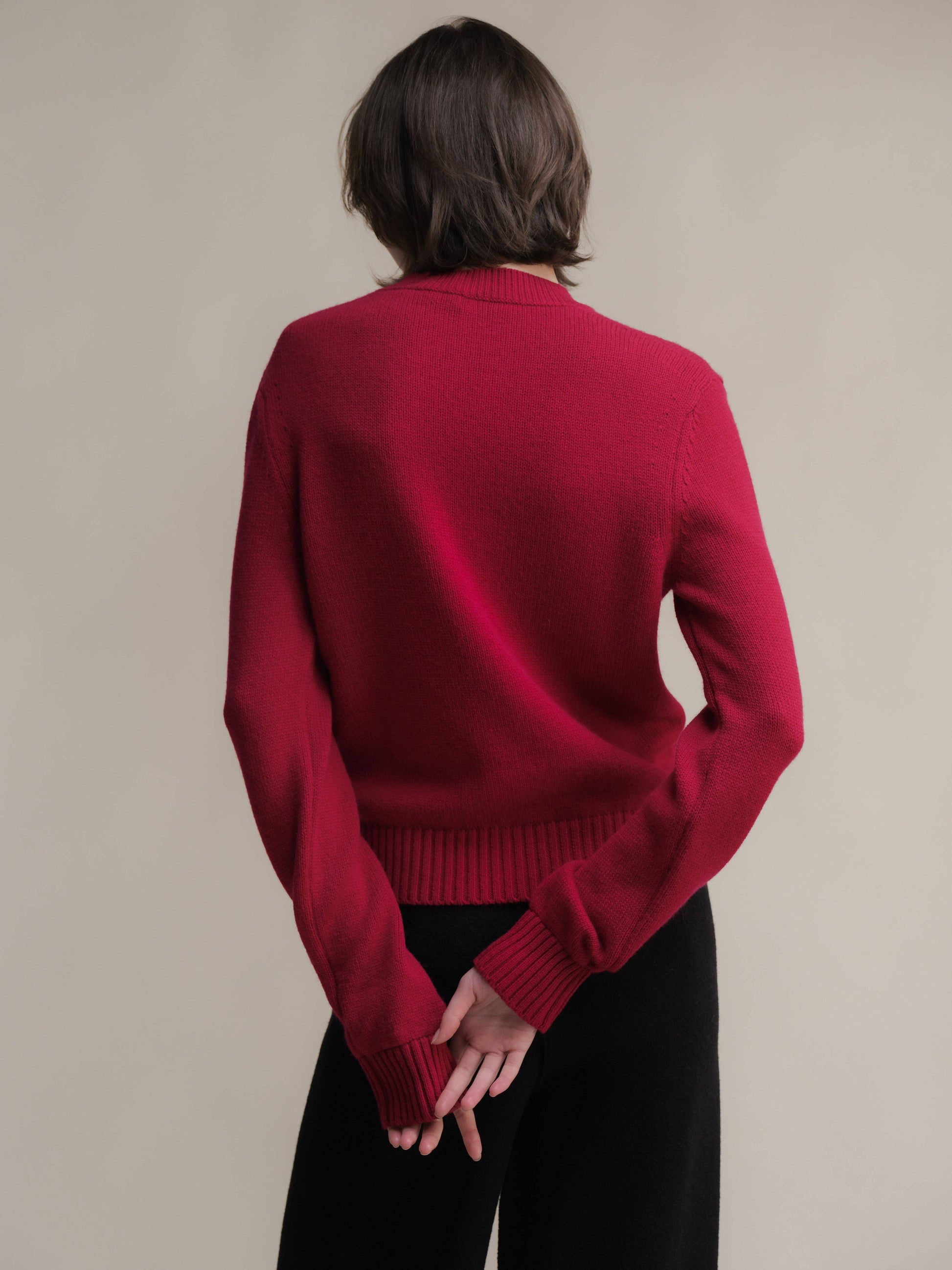Maglione girocollo in puro cashmere