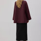 Camicia asimmetrica in popeline bordeaux