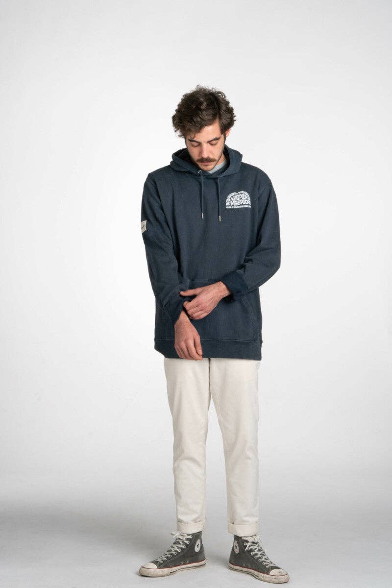 Felpa hoodie in cotone organico con stampa No Guts No Glory