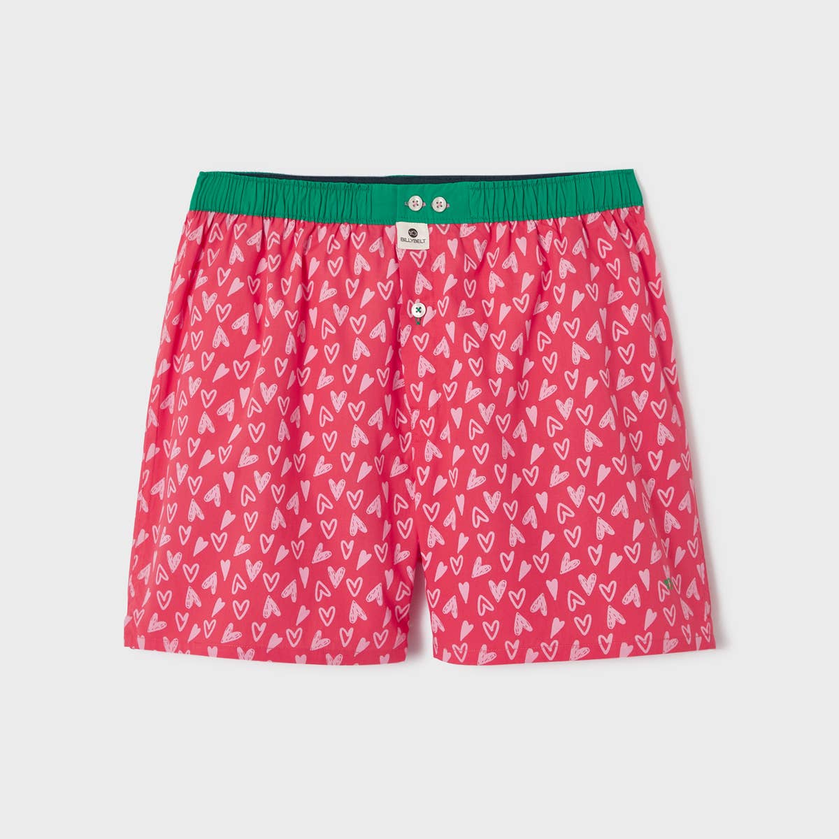 Boxer in cotone biologico con stampa cuori Valentin
