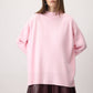 Maglione basic a collo alto in maglia rosa