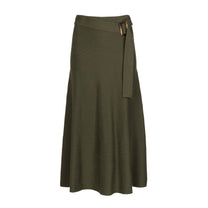 Gonna midi in maglia con cintura