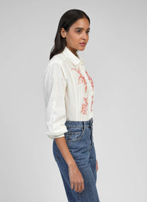 Camicia Selea ecru ricamata