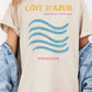 T-shirt oversize grafica Côte d’Azur
